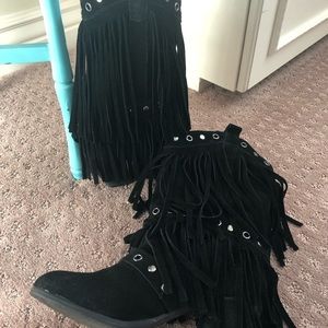 Naughty Monkey Kickin It Black Boots 6.5